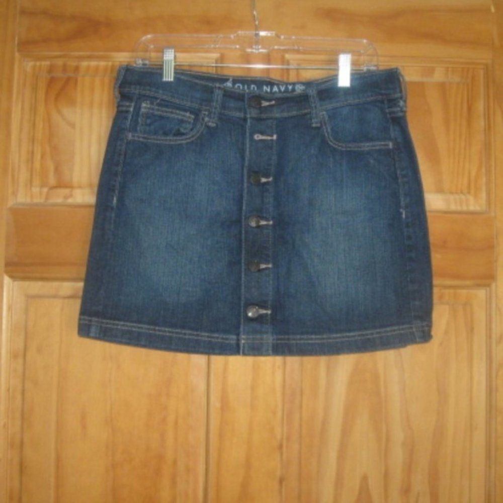 Old Navy Button Front Jean Skirt